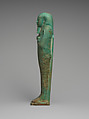 Shabti of the Commander of the Royal Fleet Tjanenhebu, Faience