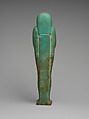 Shabti of the Commander of the Royal Fleet Tjanenhebu, Faience