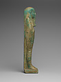 Shabti of the Treasurer of Lower Egypt Pa-abumeh, called Psamtik-seneb, Faience