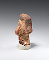 Head from a figurine, Pottery, paint
