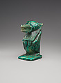 Magical container in the shape of a hippo goddess, Glazed steatite