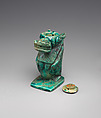 Magical container in the shape of a hippo goddess, Glazed steatite