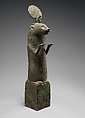 Statuette of an animal symbolizing Re, Cupreous metal