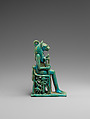 Amulet of a lion-headed Bastet, Faience