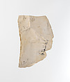 Ostracon with hieratic inscription, Limestone, ink