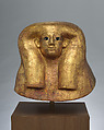 Funerary mask of Hatnefer, Cartonnage, gold, travertine (Egyptian alabaster), obsidian, ebony
