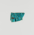 Wall fragment of a chalice with Bes face, Faience
