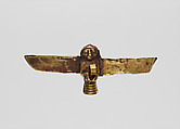 Ba Bird Pendant, Gold, lapis, faience