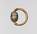 Scarab Finger Ring Inscribed for Auserre (Apophis), Gold, glazed steatite