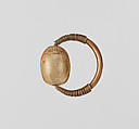 Scarab Finger Ring, Gold, glazed steatite