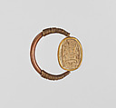 Scarab Finger Ring, Gold, glazed steatite