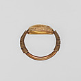 Scarab Finger Ring, Gold, glazed steatite