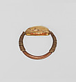 Scarab Finger Ring, Gold, glazed steatite