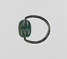 Signet ring, Green jasper plaque on silver ring
