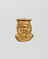 Bead, Hathor head, Gold