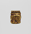 Pendant section, Hathor head (?), Gold