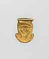 Bead, Hathor head, Gold