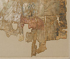 Fragmentary Shroud with a Bearded Young Man, Linen, tempera paint