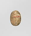 Scarab, Faience, traces of green glaze