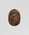 Scarab Inscribed with a Hathor Emblem, Steatite (glazed)