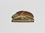 Scarab Inscribed with a Hathor Emblem, Steatite (glazed)