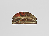 Scarab Inscribed with a Hathor Emblem, Steatite (glazed)
