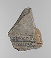 Ostracon With a Sketch for a Mereseger Stela, Limestone, ink