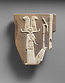 Tile with seated Tatenen (or Ptah-Tatenen), Faience