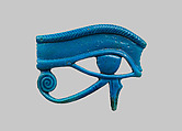 <em>Wedjat</em> eye amulet from a bracelet, Faience