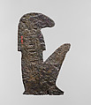 Furniture attachment with a sitting ram-headed deity, Bronze or copper alloy