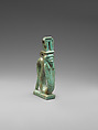 Amulet of a rearing cobra with a Hathor-emblem head, Faience