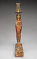 Ptah-Sokar-Osiris Figure of the Temple Musician Ihyt, Wood, paste, gilding, paint