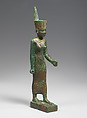 Statuette of Neit, Cupreous metal with precious metal inlay