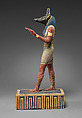 Statuette of a canid-headed god, probably Anubis, Plastered and painted wood