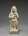 Statuette of Isis with the infant Horus, dedicated by Ankhhor, son of Perekhbanebdjedet and Heretib, Anhydrite