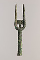 Foot end of staff, Bronze  or copper alloy