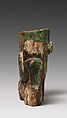 Fragmenary statuette of kneeling King Shabaqo, Glazed steatite, paint