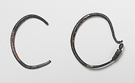 A pair of earrings, Copper alloy