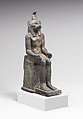 Statue of a lion-headed male deity, probably a local form of Horus, Metal - Bronze