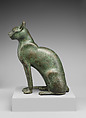 Cat Statuette intended to contain a mummified cat, Leaded bronze