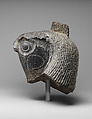 Head of an anthropomorphic falcon god, Diorite