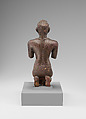 Statue of a kneeling Kushite king, Bronze; gold leaf