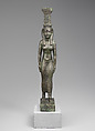 Statuette of Nephthys, Bronze, precious metal inlay