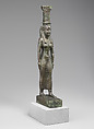Statuette of Nephthys, Bronze, precious metal inlay