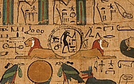 <em>Amduat</em> ("What is in the Netherworld") papyrus inscribed for Gautsoshen, Papyrus, ink, paing