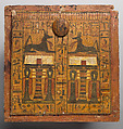 Canopic Chest of Khonsu, Wood, gesso, paint, varnish, linen string