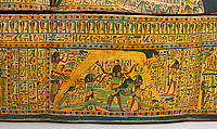 Inner Coffin of the Singer of Amun and Royal Daughter Nauny, Coniferous wood, Sycomore wood, mud, glue, paste paint, varnish, linen