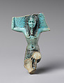 Figurine of a kneeling god, probably Shu, faience