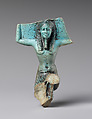 Figurine of a kneeling god, probably Shu, faience