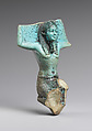 Figurine of a kneeling god, probably Shu, faience
